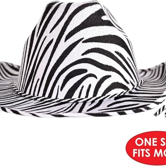 Zebra print cowboy hat - Picture 2 of 5